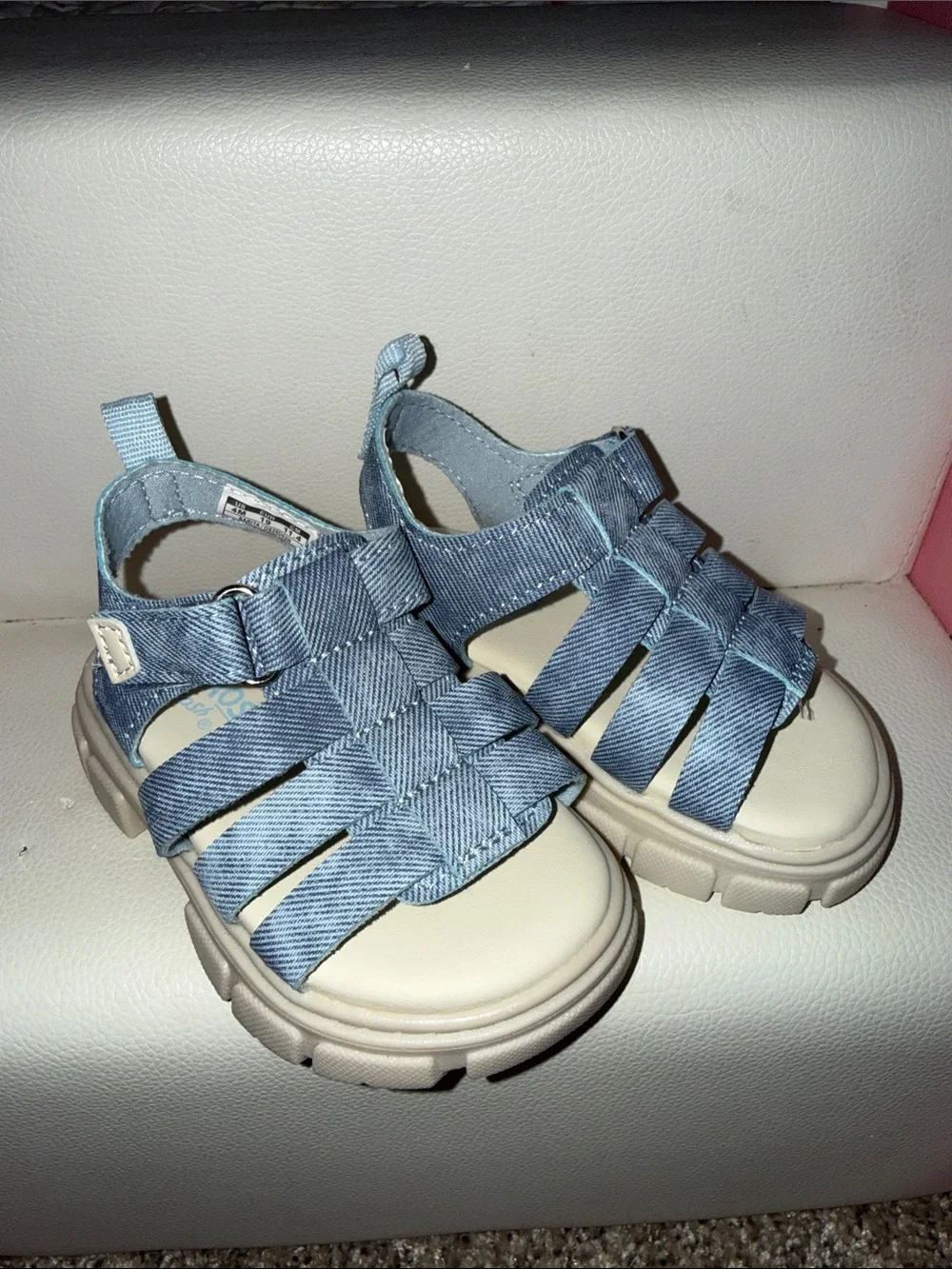 OshKosh B'gosh Light Blue Denim-Style Closed-Toe Fisherman Sandals